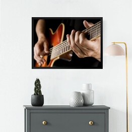 Obraz w ramie Gra na gitarze country - kolorowa ilustracja