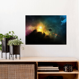 Plakat Kolorowa mgławica przestrzeni 