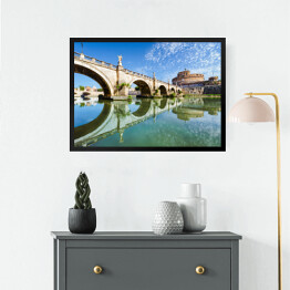 Obraz w ramie Most i zamek Sant Angelo w Rzymie