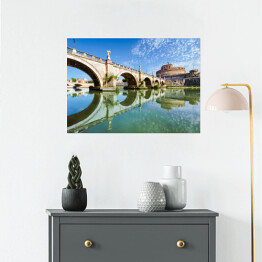 Plakat samoprzylepny Most i zamek Sant Angelo w Rzymie
