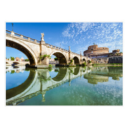 Plakat samoprzylepny Most i zamek Sant Angelo w Rzymie