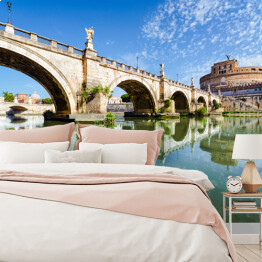 Fototapeta samoprzylepna Most i zamek Sant Angelo w Rzymie