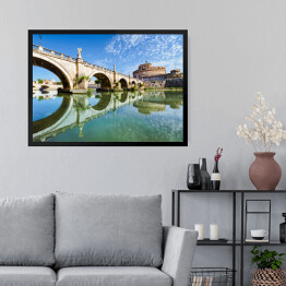 Obraz w ramie Most i zamek Sant Angelo w Rzymie
