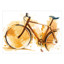 Plakat Rower - akwarela w odcieniach brązu