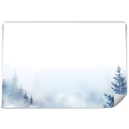 Fototapeta winylowa zmywalna Zimowy las we mgle 3D 