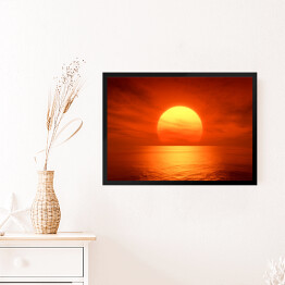 Obraz w ramie Czerwony zachód słońca