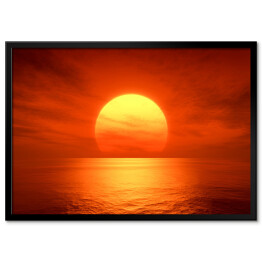 Plakat w ramie Czerwony zachód słońca