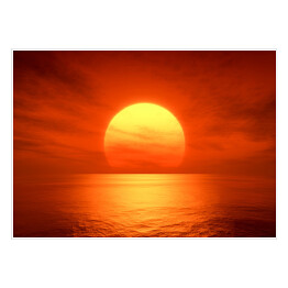 Plakat Czerwony zachód słońca
