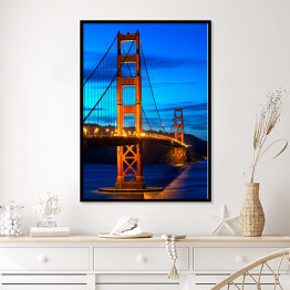 Plakat w ramie Golden Gate Bridge San Francisco przed zmierzchem w USA