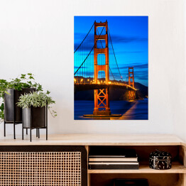 Plakat Golden Gate Bridge San Francisco przed zmierzchem w USA