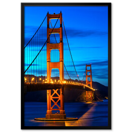 Plakat w ramie Golden Gate Bridge San Francisco przed zmierzchem w USA