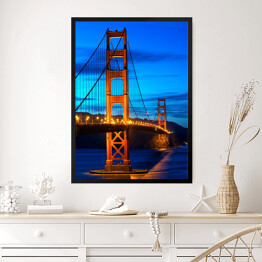 Obraz w ramie Golden Gate Bridge San Francisco przed zmierzchem w USA