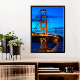 Obraz w ramie Golden Gate Bridge San Francisco przed zmierzchem w USA