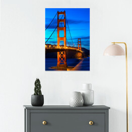 Plakat samoprzylepny Golden Gate Bridge San Francisco przed zmierzchem w USA