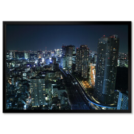 Plakat w ramie Tokio - miasto w nocy
