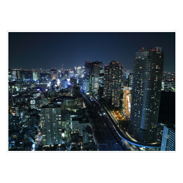 Plakat samoprzylepny Tokio - miasto w nocy