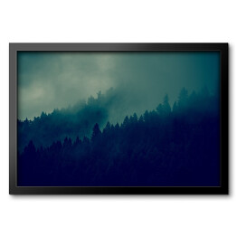 Obraz w ramie Las w ciemnej mgle