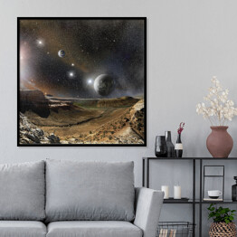 Plakat w ramie Góry krajobrazowe i przestrzeń kosmosu