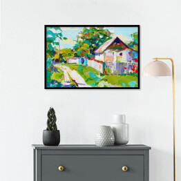 Plakat w ramie Wiejski krajobraz - malarstwo w stylu impresjonistycznym