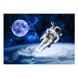 Plakat samoprzylepny Astronauta na tle przestrzeni kosmicznej