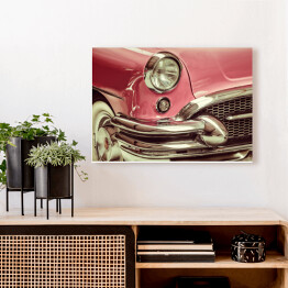 Obraz na płótnie Retro różowy klasyczny samochód