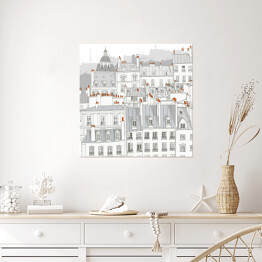 Plakat samoprzylepny Dachy Paryża