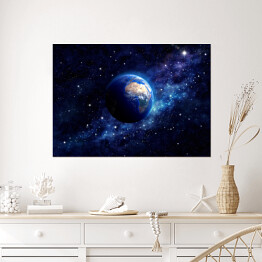 Plakat Planeta Ziemia w kosmosie