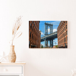 Obraz na płótnie Stare budynki na Brooklynie w tle z Manhattan Bridge 