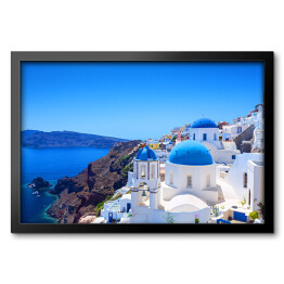 Obraz w ramie Wioska Oia w Santorini - charakterystyczny grecki krajobraz