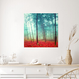 Plakat samoprzylepny Jesienny las