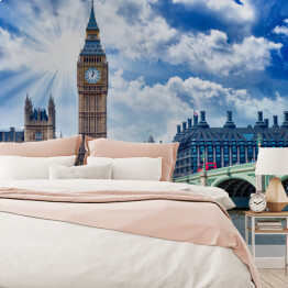 Fototapeta Pałac i Most Westminster w pięknych kolorach - Londyn
