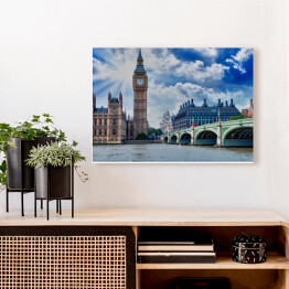 Obraz na płótnie Pałac i Most Westminster w pięknych kolorach - Londyn