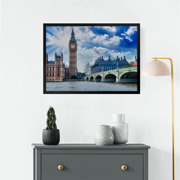 Obraz w ramie Pałac i Most Westminster w pięknych kolorach - Londyn