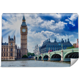 Fototapeta Pałac i Most Westminster w pięknych kolorach - Londyn