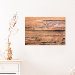 Plakat samoprzylepny Nierówne drewniane tło z jasnych desek