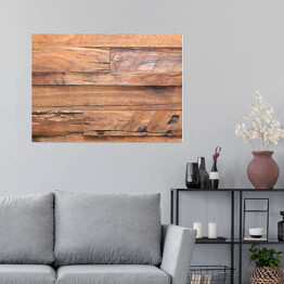 Plakat samoprzylepny Nierówne drewniane tło z jasnych desek