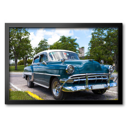 Obraz w ramie Kuba - karaibski amerykański klasyczny samochód
