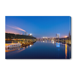 Obraz na płótnie Rzeka Weser Bremen w Niemczech o zmierzchu