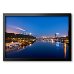 Obraz w ramie Rzeka Weser Bremen w Niemczech o zmierzchu