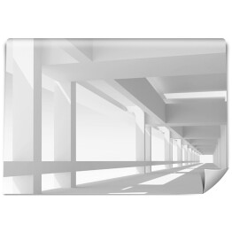 Fototapeta samoprzylepna Białe wnętrze - abstrakcja futurystyczna 3D