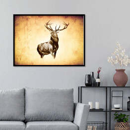 Plakat w ramie Ilustracja z jeleniem