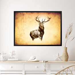 Obraz w ramie Ilustracja z jeleniem