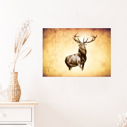 Plakat samoprzylepny Ilustracja z jeleniem