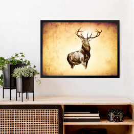 Obraz w ramie Ilustracja z jeleniem