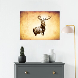 Plakat samoprzylepny Ilustracja z jeleniem