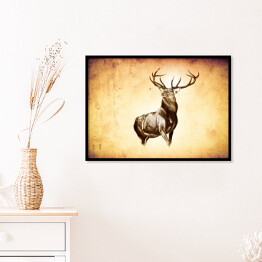 Plakat w ramie Ilustracja z jeleniem