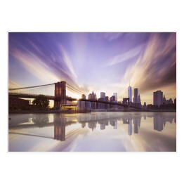 Plakat samoprzylepny Rozwiane chmury nad Mostem Brooklińskim 