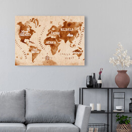 Obraz na płótnie Mapa świata mapa w stylu retro