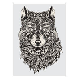 Dekoracyjna głowa wilka - ilustracja