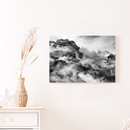 Obraz na płótnie Góry Dolomity w czarnym i białym kolorze